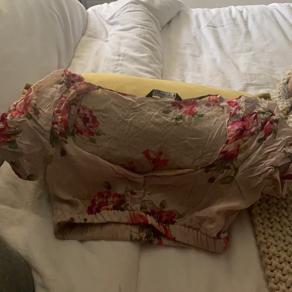 Floral chiffon crop top